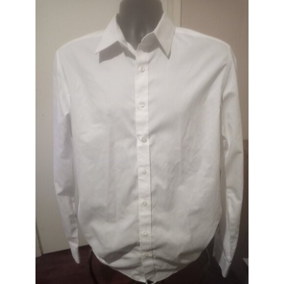 UNTUCKit Las Cases WF Men's Medium Tall Slim Fit White Long Sleeve Button Shirt - Picture 1 of 11